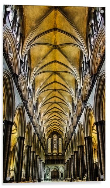 Salisbury Cathedral Nave Ceiling. Acrylic by Paddy Art