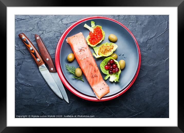 Delicious salted salmon Framed Mounted Print by Mykola Lunov Mykola