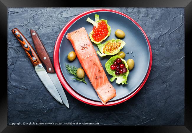 Delicious salted salmon Framed Print by Mykola Lunov Mykola