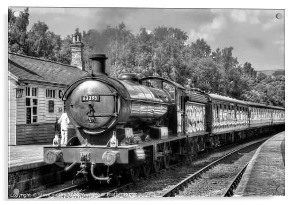 Q6 Class Locomotive - Black and White Acrylic by Steve H Clark