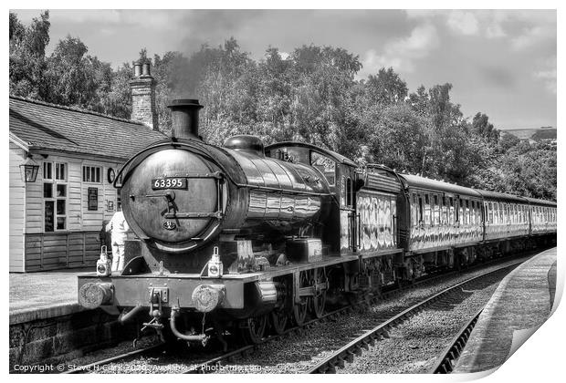 Q6 Class Locomotive - Black and White Print by Steve H Clark