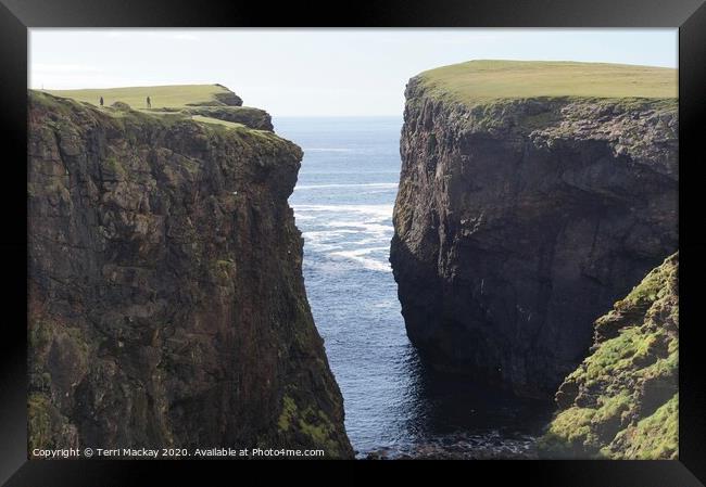 Cliffs at Eshaness, Shetland Framed Print by Terri Mackay