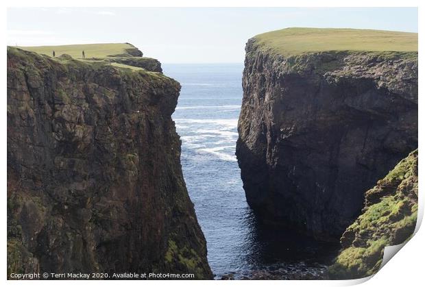 Cliffs at Eshaness, Shetland Print by Terri Mackay