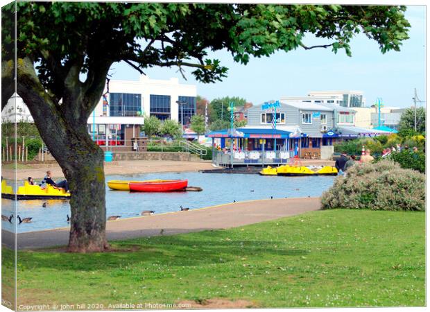 Skegness boating lake in Lincolnshire. Canvas Print by john hill