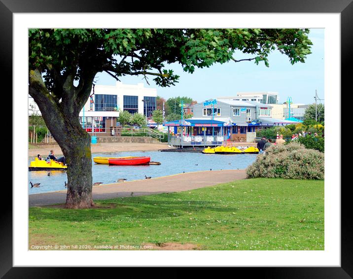 Skegness boating lake in Lincolnshire. Framed Mounted Print by john hill