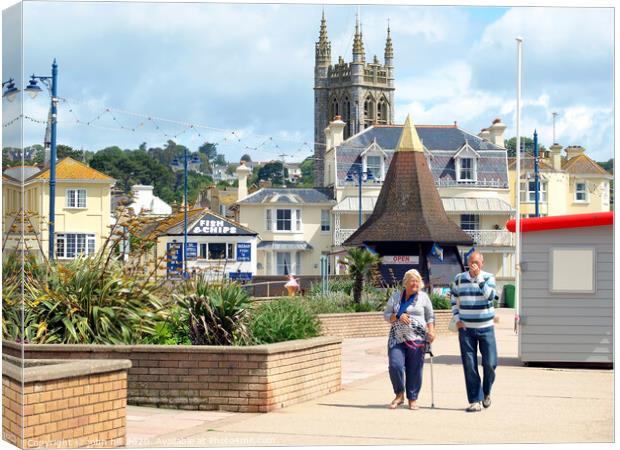 Teignmouth seafront in June. Canvas Print by john hill