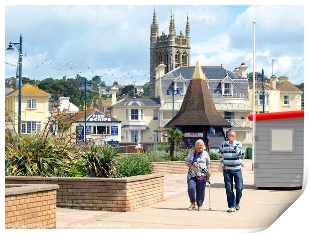 Teignmouth seafront in June. Print by john hill