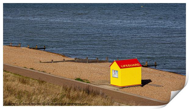 Whitstable lifeguard station Print by David Belcher