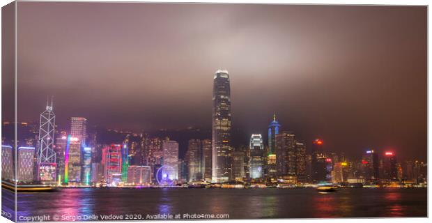 night view of Hong Kong island Canvas Print by Sergio Delle Vedove