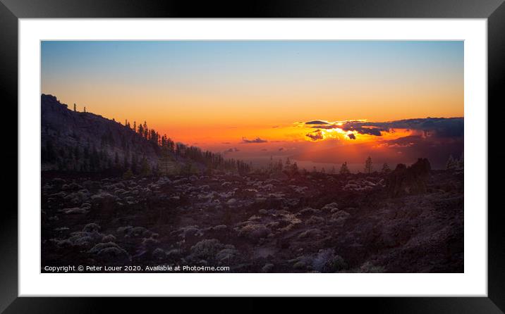 Tenerife Sunset Framed Mounted Print by Peter Louer