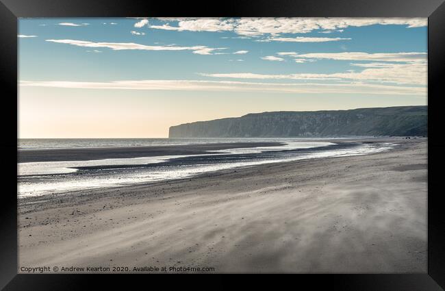 Filey Bay and Bempton Cliffs, North Yorkshire Framed Print by Andrew Kearton