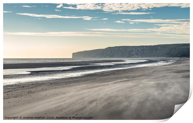 Filey Bay and Bempton Cliffs, North Yorkshire Print by Andrew Kearton