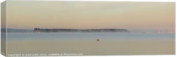 Brownsea in the mist.  Canvas Print by paul cobb