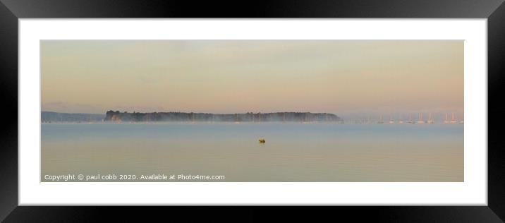 Brownsea in the mist.  Framed Mounted Print by paul cobb