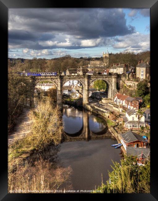 Knaresborough view of the town. Framed Print by Beverley Middleton