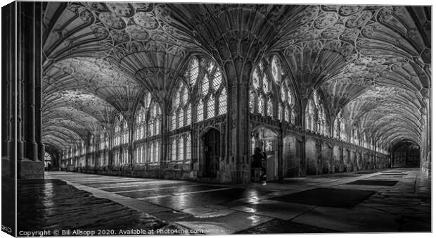 Gloucester Cathedral Cloisters. Canvas Print by Bill Allsopp
