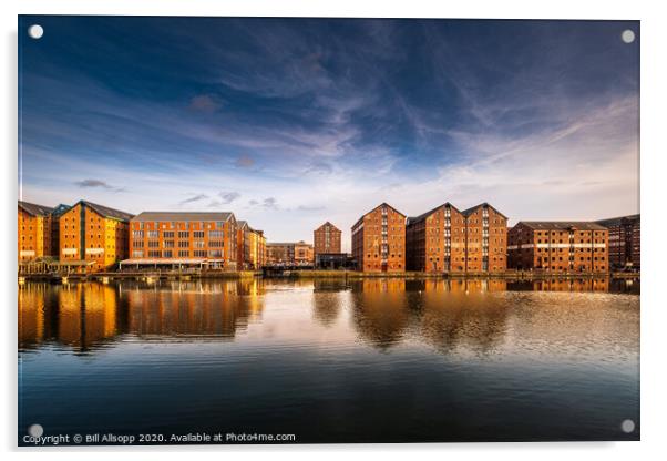 Modern living at Gloucester docks. Acrylic by Bill Allsopp