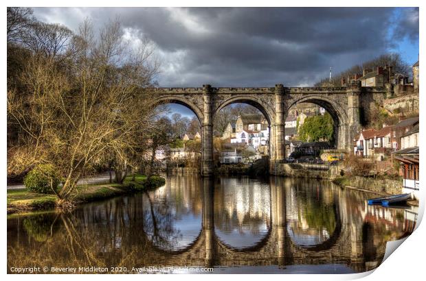 Knaresborough from the river Print by Beverley Middleton