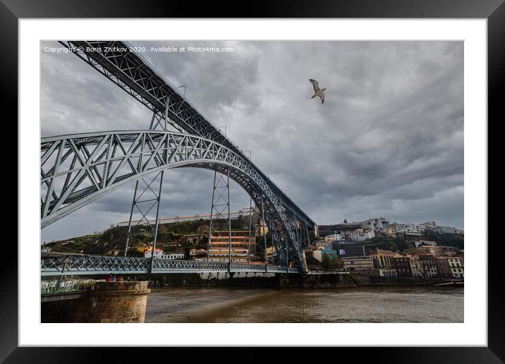 Dom Luis I bridge. Porto, Portugal. Framed Mounted Print by Boris Zhitkov
