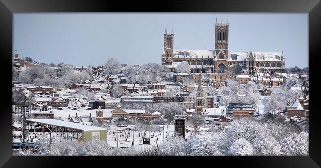 A Snowy Lincoln cathedral  Framed Print by Jon Fixter