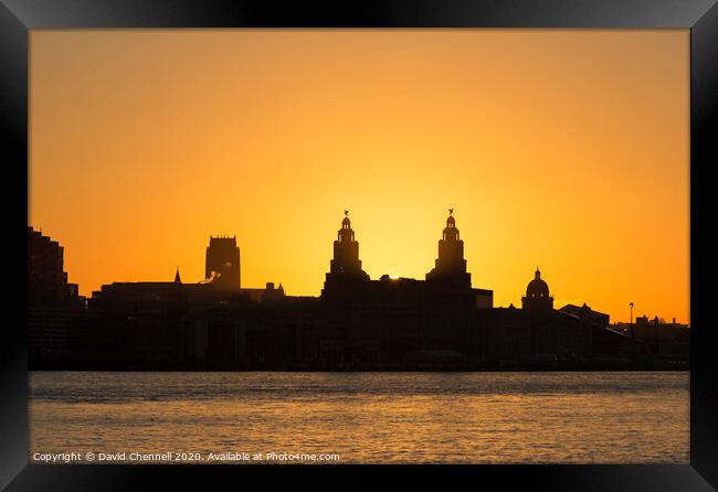 Liverpool Waterfront Dawn Framed Print by David Chennell