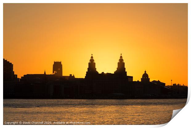 Liverpool Waterfront Dawn Print by David Chennell