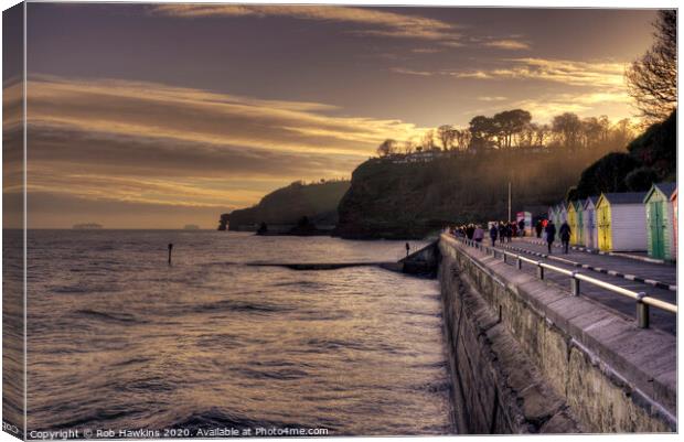 Dawlish Winter Huts Canvas Print by Rob Hawkins