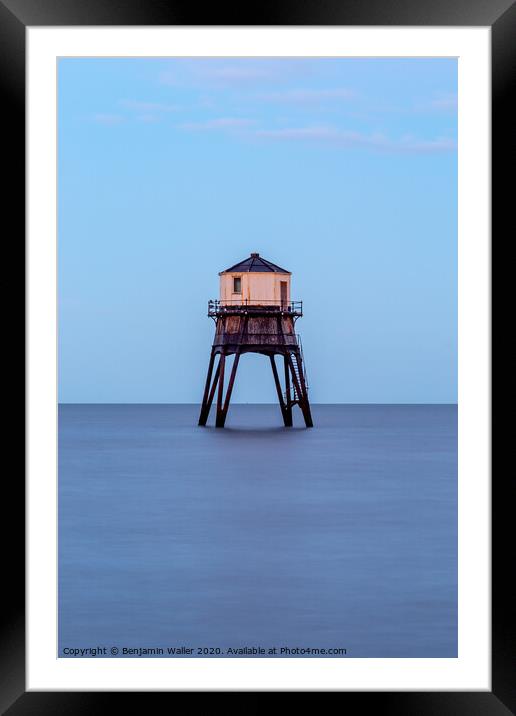 Glowing Lighthouse Framed Mounted Print by Benjamin Waller