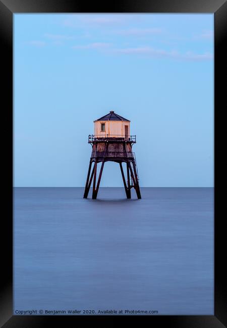 Glowing Lighthouse Framed Print by Benjamin Waller