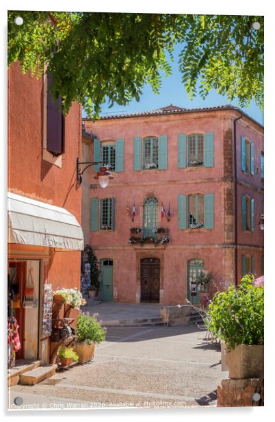 Hotel de Ville Roussillon Provence France Acrylic by Chris Warren