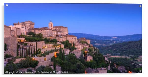 Gordes Provence France in evening light Acrylic by Chris Warren
