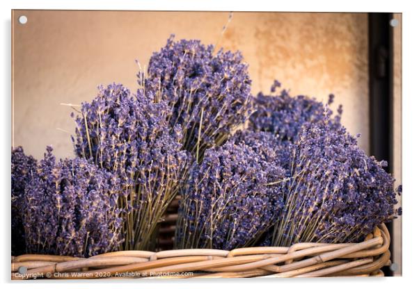 Basket of Lavender Acrylic by Chris Warren