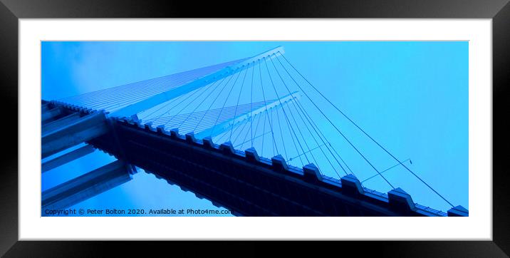 Photo art abstract view of Queen Elizabeth Bridge, Dartford River Crossing.  Framed Mounted Print by Peter Bolton