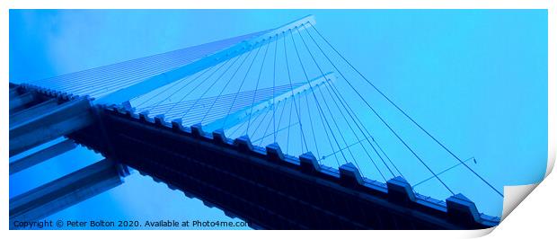 Photo art abstract view of Queen Elizabeth Bridge, Dartford River Crossing.  Print by Peter Bolton