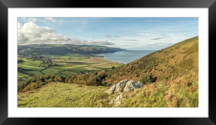 View from Bossington Hill to Foreland Point Framed Mounted Print by Shaun Davey