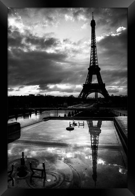 Black and White Paris Reflections Framed Print by Toon Photography