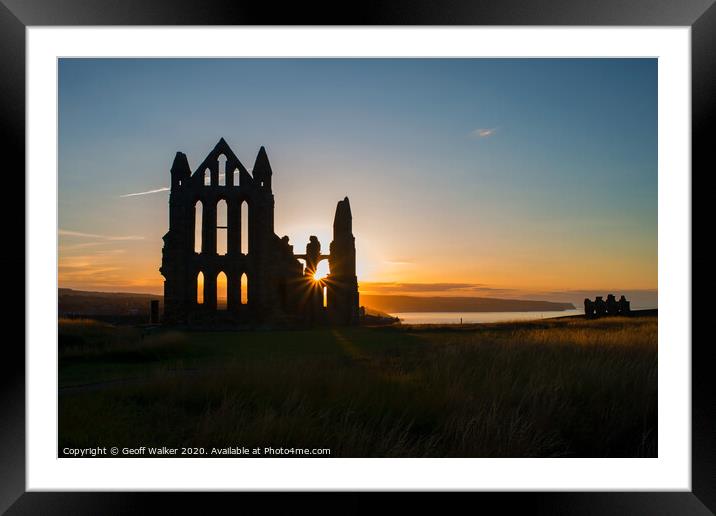 Whitby Abbey  Sunset Framed Mounted Print by Geoff Walker