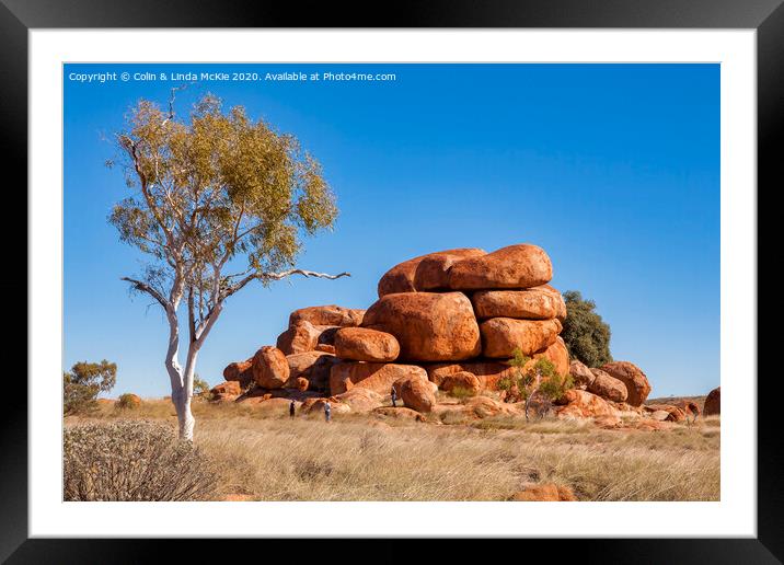 Devils Marbles, Northern Territory, Australia Framed Mounted Print by Colin & Linda McKie