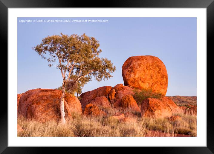 Devils Marbles, Northern Territory, Australia Framed Mounted Print by Colin & Linda McKie