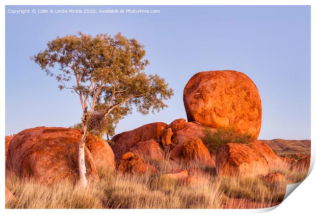 Devils Marbles, Northern Territory, Australia Print by Colin & Linda McKie