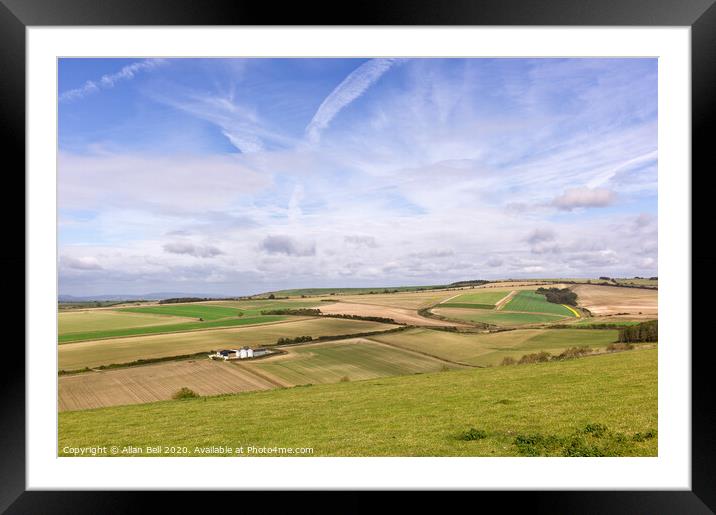 Majestic View of South Downs Framed Mounted Print by Allan Bell