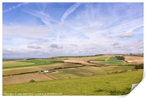 Majestic View of South Downs Print by Allan Bell
