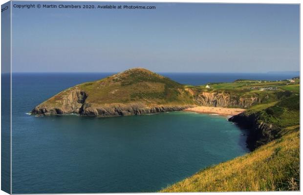 Mwnt Beach and Headland, Ceredigion  Canvas Print by Martin Chambers