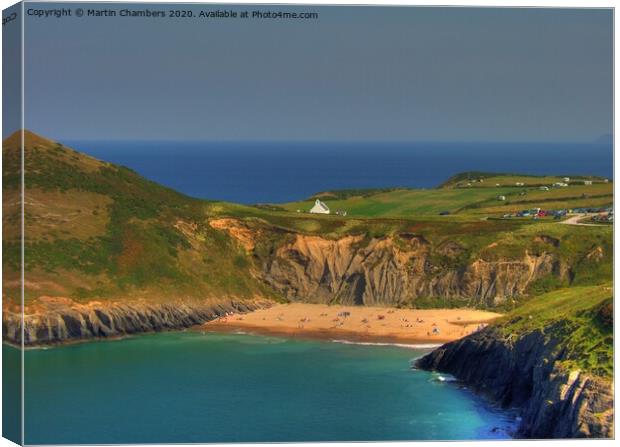 Mwnt Beach Ceredigion  Canvas Print by Martin Chambers