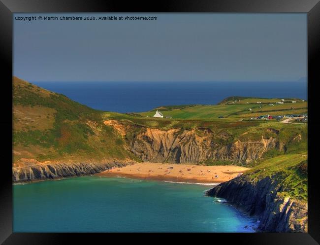 Mwnt Beach Ceredigion  Framed Print by Martin Chambers