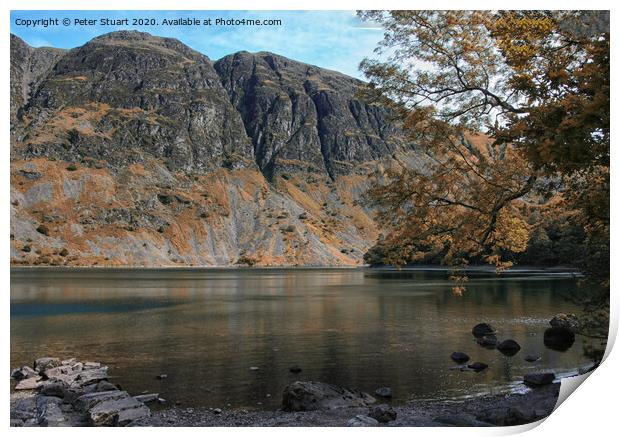 The Wasdale Screes and Raven Crag in the wasdale Valley Print by Peter Stuart