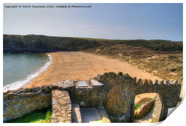 Barafundle Bay Print by Martin Chambers