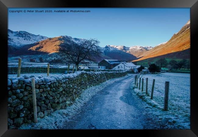Winter in the Langdale Valley Framed Print by Peter Stuart