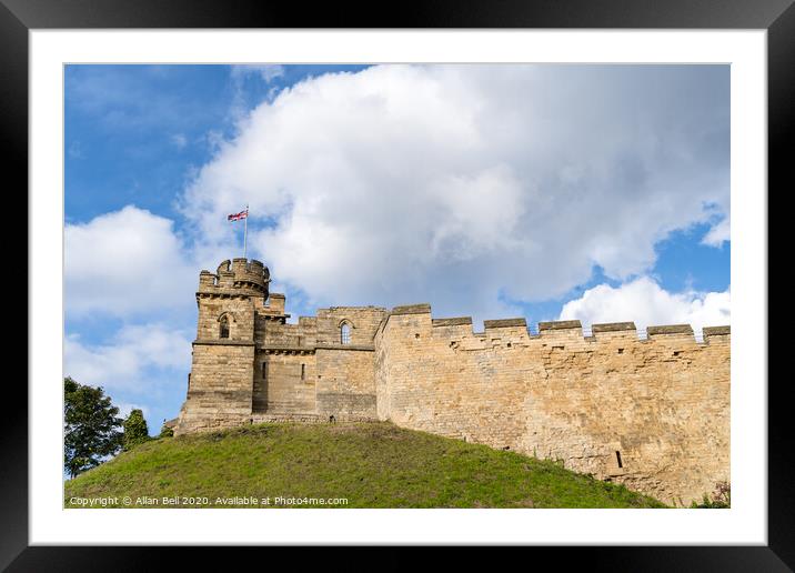 Lincoln castle observation tower and walls Framed Mounted Print by Allan Bell