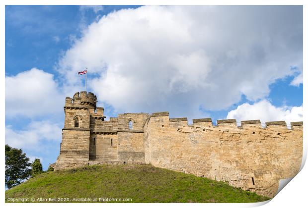 Lincoln castle observation tower and walls Print by Allan Bell